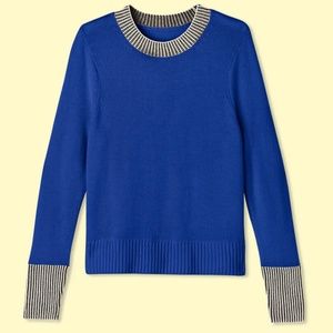 Summersalt Cashmere Crew - Azure & White Sand NWT